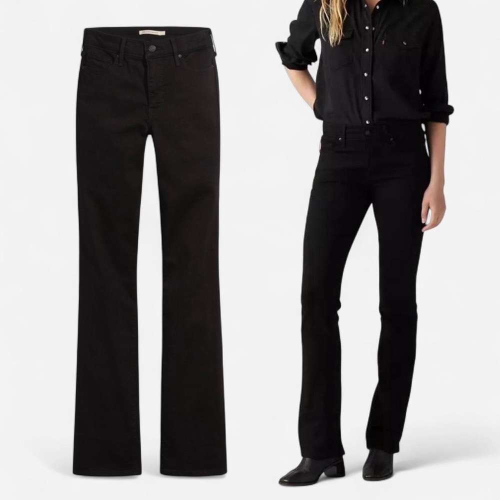 LEVI’S 315 Shaping Bootcut Midrise Jeans in soft black, size 30 EUC